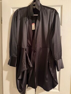 Women’s Black Satin Drape Jacket